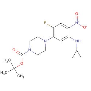 137858-25-4  1-Piperazinecarboxylic acid,4-[5-(cyclopropylamino)-2-fluoro-4-nitrophenyl]-, 1,1-dimethylethyl ester