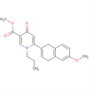137958-13-5  3-Pyridinecarboxylic acid,1,4-dihydro-6-(6-methoxy-2-naphthalenyl)-4-oxo-1-propyl-, methyl ester 137958-13-5  3-Pyridinecarboxylic acid,1,4-dihydro-6-(6-methoxy-2-naphthalenyl)-4-oxo-1-propyl-, methyl ester