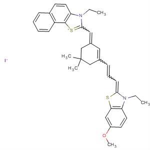 137995-43-8  Naphtho[2,1-d]thiazolium,3-ethyl-2-[[3-[3-(3-ethyl-6-methoxy-2(3H)-benzothiazolylidene)-1-propenyl]-5,5-dimethyl-2-cyclohexen-1-ylidene]methyl]-, iodide