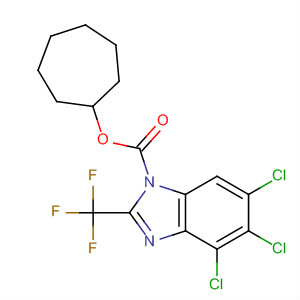 13805-89-5  1H-Benzimidazole-1-carboxylic acid, 4,5,6-trichloro-2-(trifluoromethyl)-,cycloheptyl ester