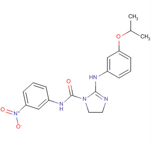 138075-68-0  1H-Imidazole-1-carboxamide,4,5-dihydro-2-[[3-(1-methylethoxy)phenyl]amino]-N-(3-nitrophenyl)-