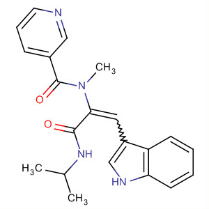 138121-20-7  3-Pyridinecarboxamide,N-[2-(1H-indol-3-yl)-1-[[(1-methylethyl)amino]carbonyl]ethenyl]-N-methyl-