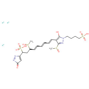 138121-99-0  1H-Pyrazole-1-butanesulfonic acid,4,5-dihydro-4-[5-[5-hydroxy-3-(methylsulfinyl)-1-(4-sulfobutyl)-1H-pyrazol-4-yl]-2,4-pentadienylidene]-3-(methylsulfinyl)-5-oxo-, tripotassium salt