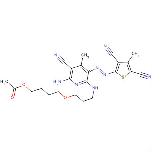 138142-05-9  2,4-Thiophenedicarbonitrile,5-[[2-[[3-[4-(acetyloxy)butoxy]propyl]amino]-6-amino-5-cyano-4-methyl-3-pyridinyl]azo]-3-methyl-
