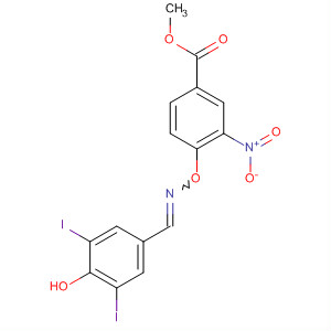 13180-82-0  Benzoic acid,4-[[[(4-hydroxy-3,5-diiodophenyl)methylene]amino]oxy]-3-nitro-, methylester