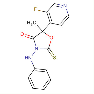 132582-89-9  4-Oxazolidinone,5-(3-fluoro-4-pyridinyl)-5-methyl-3-(phenylamino)-2-thioxo-