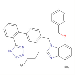 133141-91-0  1H-Benzimidazole,2-butyl-4-methyl-7-(phenylmethoxy)-1-[[2'-(1H-tetrazol-5-yl)[1,1'-biphenyl]-4-yl]methyl]-
