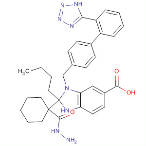 133143-86-9  1H-Benzimidazole-6-carboxylic acid,2-butyl-1-[[2'-(1H-tetrazol-5-yl)[1,1'-biphenyl]-4-yl]methyl]-,2-cyclohexylhydrazide