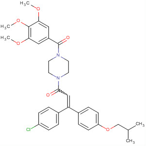 133262-05-2  Piperazine,1-[3-(4-chlorophenyl)-3-[4-(2-methylpropoxy)phenyl]-1-oxo-2-propenyl]-4-(3,4,5-trimethoxybenzoyl)-, (E)-