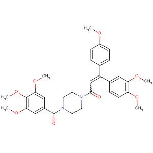 133262-12-1  Piperazine,1-[3-(3,4-dimethoxyphenyl)-3-(4-methoxyphenyl)-1-oxo-2-propenyl]-4-(3,4,5-trimethoxybenzoyl)-, (E)-