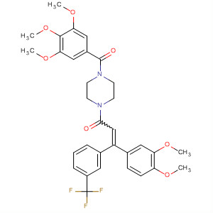 133262-16-5  Piperazine,1-[3-(3,4-dimethoxyphenyl)-1-oxo-3-[3-(trifluoromethyl)phenyl]-2-propenyl]-4-(3,4,5-trimethoxybenzoyl)-, (E)-