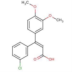 133263-00-0  2-Propenoic acid, 3-(3-chlorophenyl)-3-(3,4-dimethoxyphenyl)-, (Z)-