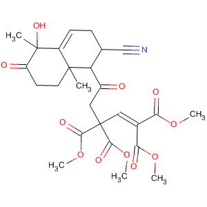 134827-29-5  1-Pentene-1,1,3,3-tetracarboxylic acid,5-(2-cyano-1,2,3,5,6,7,8,8a-octahydro-5-hydroxy-5,8a-dimethyl-6-oxo-1-naphthalenyl)-5-oxo-, tetramethyl ester