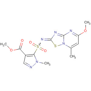 135806-71-2  1H-Pyrazole-4-carboxylic acid,5-[[(5-methoxy-7-methyl-2H-[1,2,4]thiadiazolo[2,3-a]pyrimidin-2-ylidene)amino]sulfonyl]-1-methyl-, methyl ester