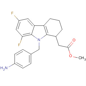 124526-03-0  1H-Carbazole-1-acetic acid,9-[(4-aminophenyl)methyl]-6,8-difluoro-2,3,4,9-tetrahydro-, methyl ester