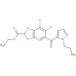 125000-67-1  1,3-Benzodioxole-2-carboxylic acid,4,5-dichloro-6-[(1-propyl-1H-pyrazol-5-yl)carbonyl]-, ethyl ester
