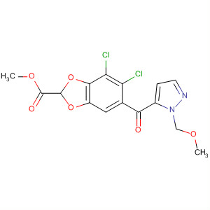 125000-74-0  1,3-Benzodioxole-2-carboxylic acid,4,5-dichloro-6-[[1-(methoxymethyl)-1H-pyrazol-5-yl]carbonyl]-, methylester