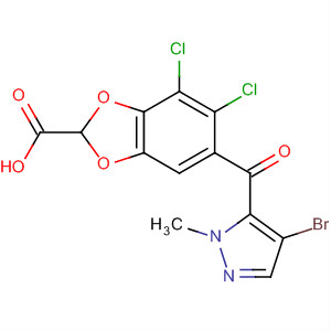 125000-80-8  1,3-Benzodioxole-2-carboxylic acid,6-[(4-bromo-1-methyl-1H-pyrazol-5-yl)carbonyl]-4,5-dichloro-