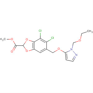 125000-92-2  1,3-Benzodioxole-2-carboxylic acid,4,5-dichloro-6-[[1-(ethoxymethyl)-1H-pyrazol-5-yl]hydroxymethyl]-,methyl ester