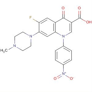 126362-89-8  3-Quinolinecarboxylic acid,6-fluoro-1,4-dihydro-7-(4-methyl-1-piperazinyl)-1-(4-nitrophenyl)-4-oxo-