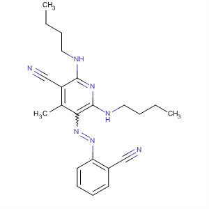 126489-40-5  3-Pyridinecarbonitrile,2,6-bis(butylamino)-5-[(2-cyanophenyl)azo]-4-methyl-