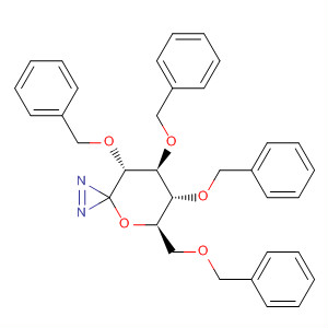 126709-14-6  4-Oxa-1,2-diazaspiro[2.5]oct-1-ene,6,7,8-tris(phenylmethoxy)-5-[(phenylmethoxy)methyl]-, (5R,6R,7S,8R)-