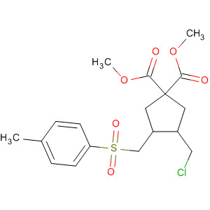 127368-23-4  1,1-Cyclopentanedicarboxylic acid,3-(chloromethyl)-4-[[(4-methylphenyl)sulfonyl]methyl]-, dimethyl ester,trans-