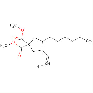 128065-24-7  1,1-Cyclopentanedicarboxylic acid, 3-ethenyl-4-hexyl-, dimethyl ester,cis-