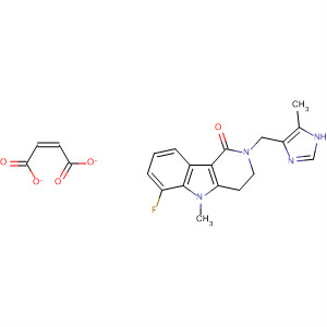 128486-59-9  1H-Pyrido[4,3-b]indol-1-one,6-fluoro-2,3,4,5-tetrahydro-5-methyl-2-[(5-methyl-1H-imidazol-4-yl)methyl]-, (Z)-2-butenedioate (1:1)