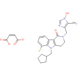 128486-80-6  1H-Pyrido[4,3-b]indol-1-one,5-(cyclopentylmethyl)-6-fluoro-2,3,4,5-tetrahydro-2-[(5-methyl-1H-imidazol-4-yl)methyl]-, (Z)-2-butenedioate (1:1)