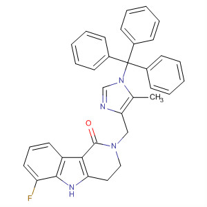 128487-28-5  1H-Pyrido[4,3-b]indol-1-one,6-fluoro-2,3,4,5-tetrahydro-2-[[5-methyl-1-(triphenylmethyl)-1H-imidazol-4-yl]methyl]-
