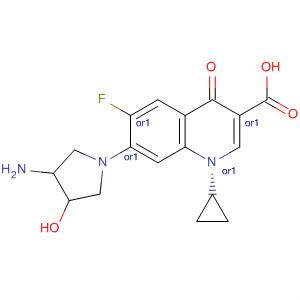 128739-50-4  3-Quinolinecarboxylic acid,7-(3-amino-4-hydroxy-1-pyrrolidinyl)-1-cyclopropyl-6-fluoro-1,4-dihydro-4-oxo-, trans-