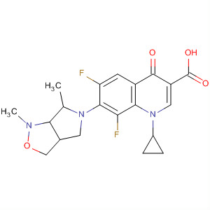 128739-63-9  3-Quinolinecarboxylic acid,1-cyclopropyl-6,8-difluoro-1,4-dihydro-4-oxo-7-(tetrahydro-1,6-dimethyl-1H-pyrrolo[3,4-c]isoxazol-5(3H)-yl)-