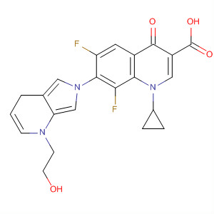 128739-76-4  3-Quinolinecarboxylic acid,1-cyclopropyl-6,8-difluoro-1,4-dihydro-7-[octahydro-1-(2-hydroxyethyl)-6H-pyrrolo[3,4-b]pyridin-6-yl]-4-oxo-