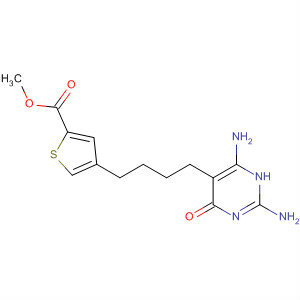130073-81-3  2-Thiophenecarboxylic acid,4-[4-(2,6-diamino-1,4-dihydro-4-oxo-5-pyrimidinyl)butyl]-, methyl ester
