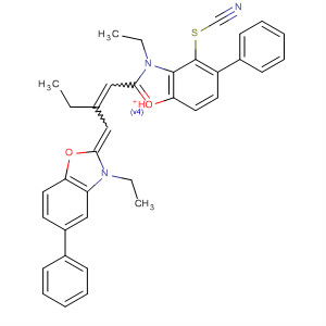 13085-74-0  Benzoxazolium,3-ethyl-2-[2-[(3-ethyl-5-phenyl-2(3H)-benzoxazolylidene)methyl]-1-butenyl]-5-phenyl-, thiocyanate