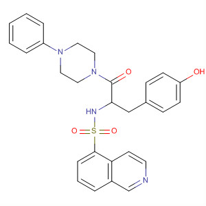 130963-45-0  Piperazine,1-[3-(4-hydroxyphenyl)-2-[(5-isoquinolinylsulfonyl)amino]-1-oxopropyl]-4-phenyl-