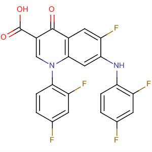 131183-25-0  3-Quinolinecarboxylic acid,1-(2,4-difluorophenyl)-7-[(2,4-difluorophenyl)amino]-6-fluoro-1,4-dihydro-4-oxo-