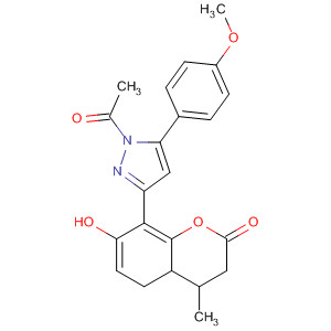 115664-92-1  1H-Pyrazole,1-acetyl-4,5-dihydro-3-(7-hydroxy-4-methyl-2-oxo-2H-1-benzopyran-8-yl)-5-(4-methoxyphenyl)-