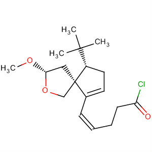 119565-38-7  4-Pentenoyl chloride,(3S,5S,9S)-5-[9-(1,1-dimethylethyl)-3-methoxy-2-oxaspiro[4.4]non-6-en-6-yl]-, (4Z)-