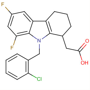 121083-01-0  1H-Carbazole-1-acetic acid,9-[(2-chlorophenyl)methyl]-6,8-difluoro-2,3,4,9-tetrahydro-