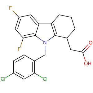 121083-02-1  1H-Carbazole-1-acetic acid,9-[(2,4-dichlorophenyl)methyl]-6,8-difluoro-2,3,4,9-tetrahydro-