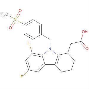 121083-04-3  1H-Carbazole-1-acetic acid,6,8-difluoro-2,3,4,9-tetrahydro-9-[[4-(methylsulfonyl)phenyl]methyl]-