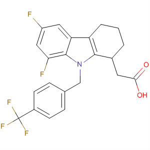 121083-07-6  1H-Carbazole-1-acetic acid,6,8-difluoro-2,3,4,9-tetrahydro-9-[[4-(trifluoromethyl)phenyl]methyl]-