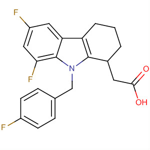 121083-08-7  1H-Carbazole-1-acetic acid,6,8-difluoro-9-[(4-fluorophenyl)methyl]-2,3,4,9-tetrahydro-