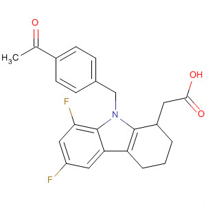 121083-12-3  1H-Carbazole-1-acetic acid,9-[(4-acetylphenyl)methyl]-6,8-difluoro-2,3,4,9-tetrahydro-