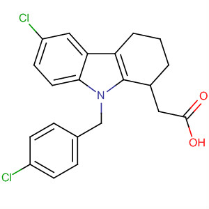 121083-27-0  1H-Carbazole-1-acetic acid,6-chloro-9-[(4-chlorophenyl)methyl]-2,3,4,9-tetrahydro-