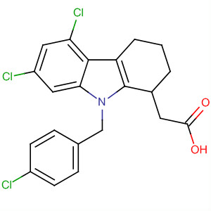 121083-35-0  1H-Carbazole-1-acetic acid,5,7-dichloro-9-[(4-chlorophenyl)methyl]-2,3,4,9-tetrahydro-