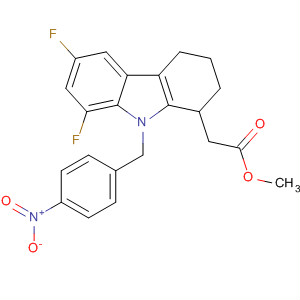 121083-53-2  1H-Carbazole-1-acetic acid,6,8-difluoro-2,3,4,9-tetrahydro-9-[(4-nitrophenyl)methyl]-, methyl ester