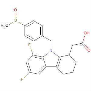 121098-89-3  1H-Carbazole-1-acetic acid,6,8-difluoro-2,3,4,9-tetrahydro-9-[[4-(methylsulfinyl)phenyl]methyl]-